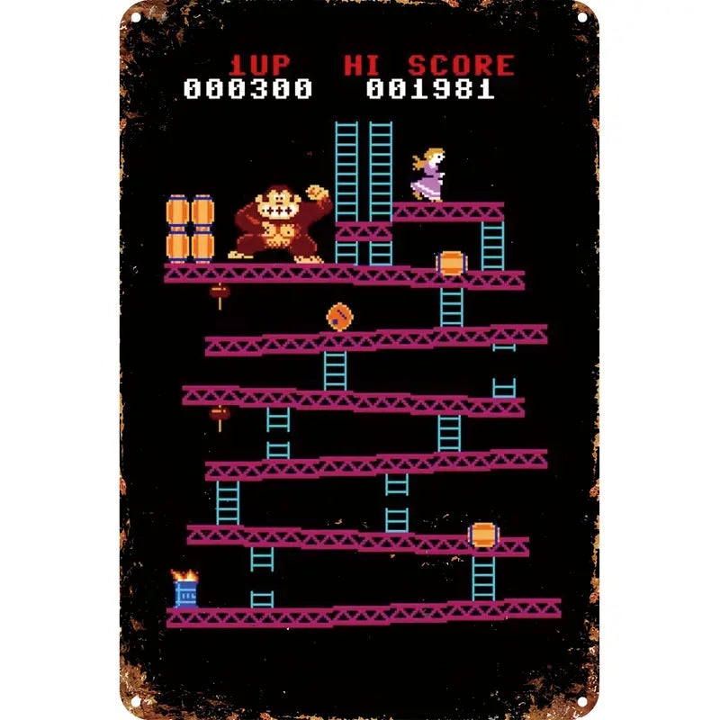 Μεταλλική Πινακίδα “Donkey Kong Retro” – Εικαστική Διακόσμηση Τοίχου