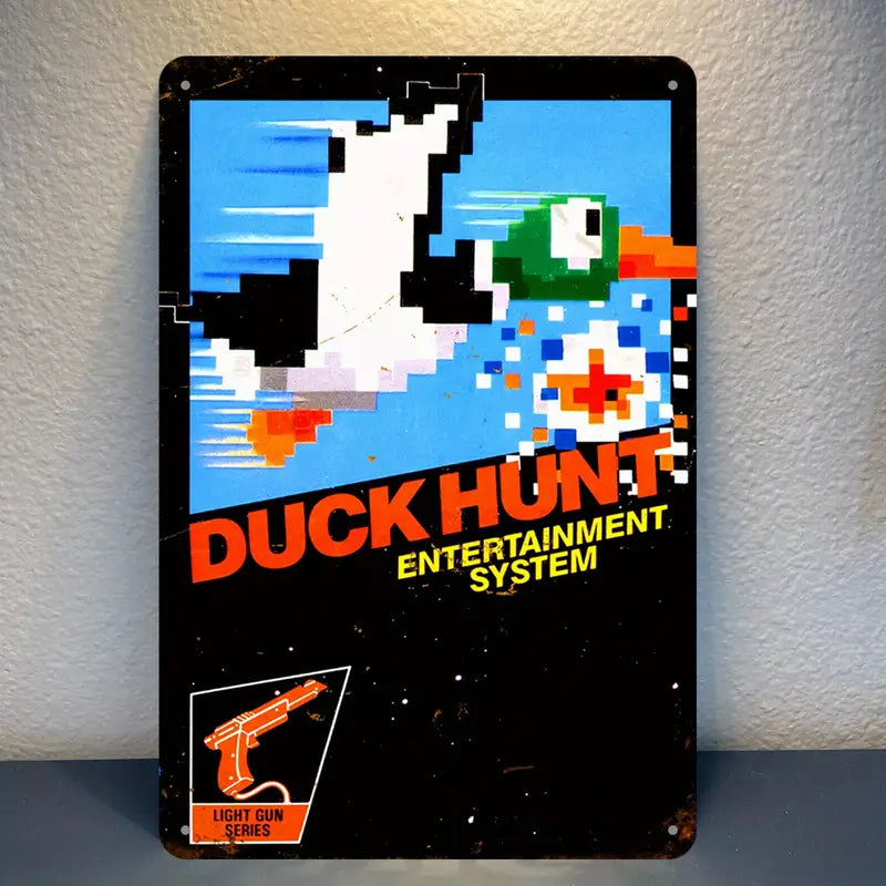 Μεταλλική Πινακίδα “Duck Hunt” – Ρετρό Διακόσμηση Τοίχου