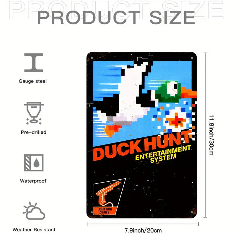 Μεταλλική Πινακίδα “Duck Hunt” – Ρετρό Διακόσμηση Τοίχου