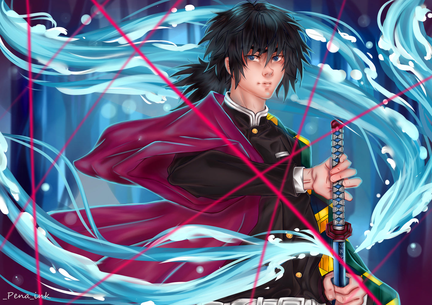 Αφίσα Demon Slayer - Giyu Tomioka