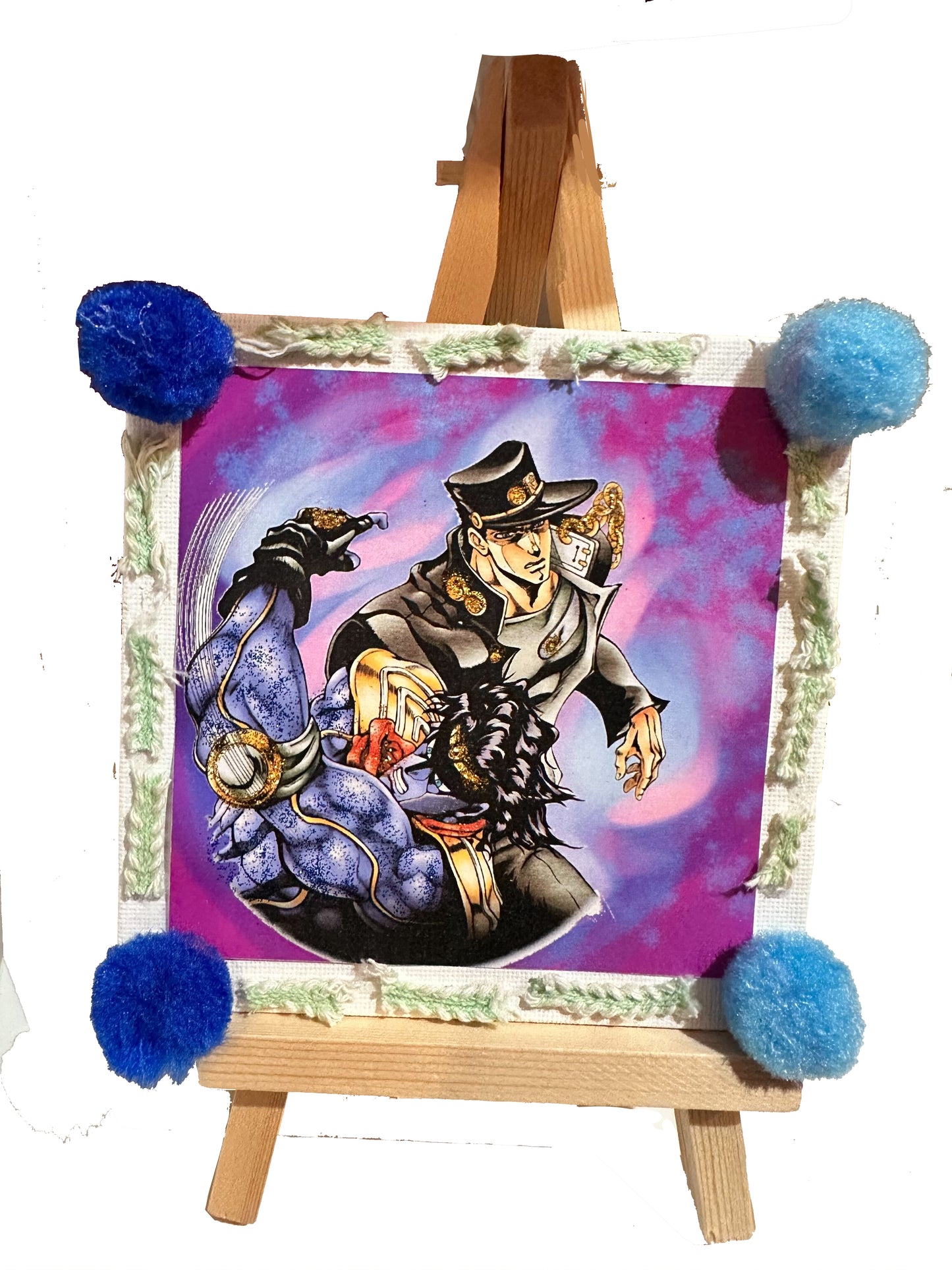 Jojo's Bizarre Adventure - Κάδρο με γκλίτερ - Jotaro Kujo 13x13εκ