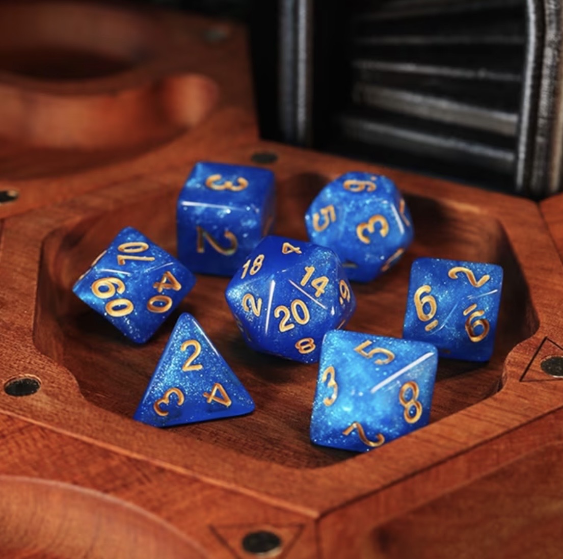 Sapphire Blue Dice Set