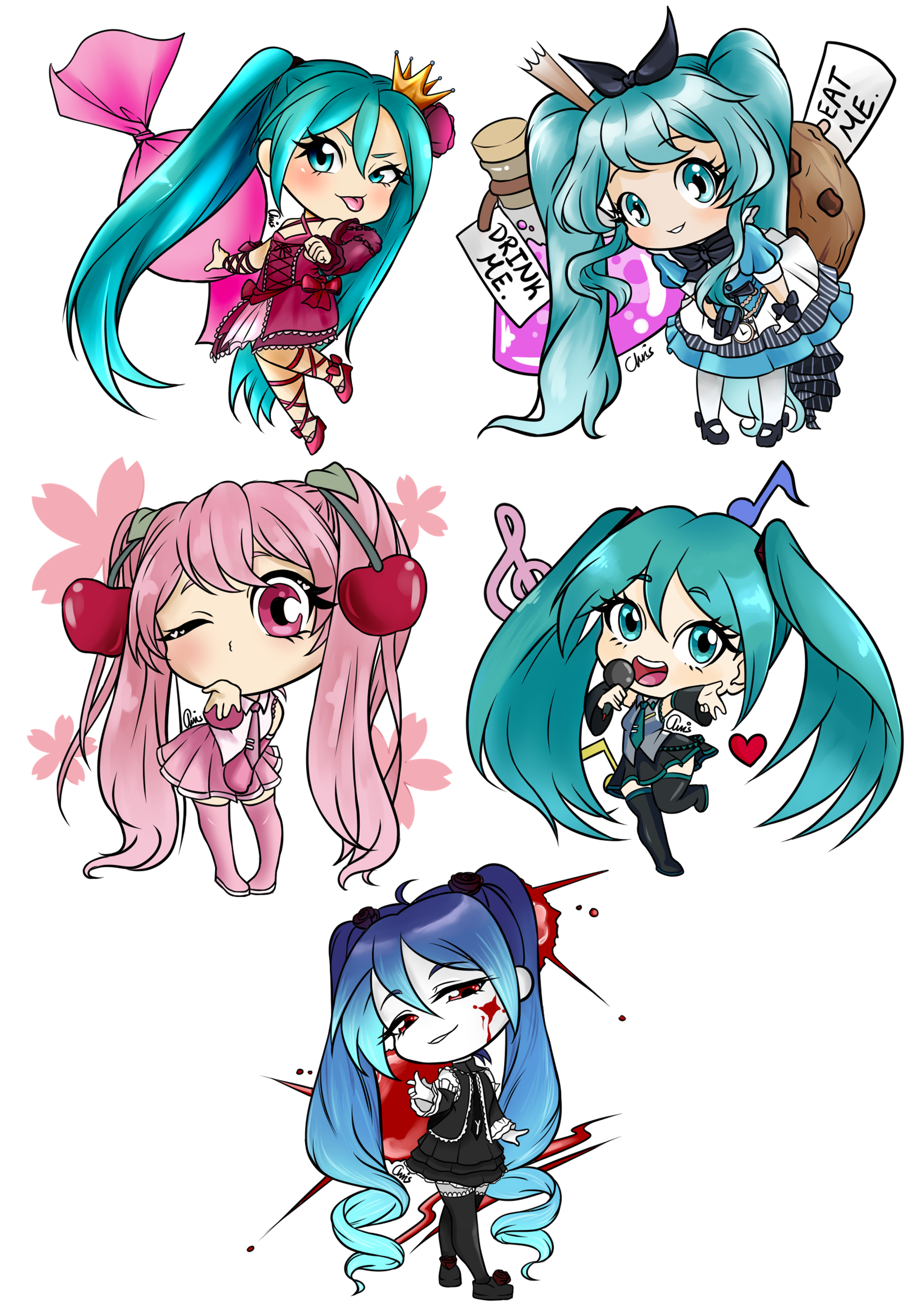 Σετ Αυτοκόλλητα Hatsune Miku