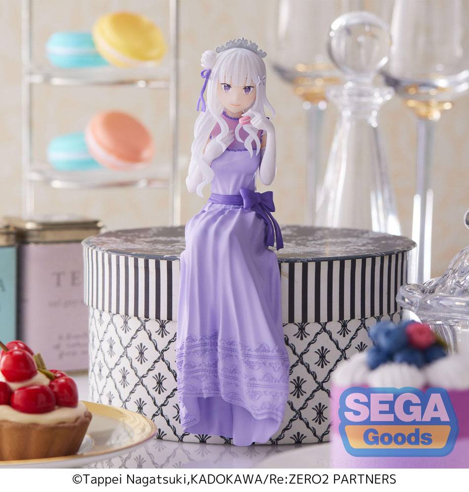 Re:Zero - Starting Life in Another World: Lost in Memories PM Perching PVC Statue Emilia (Dressed-Up Party) 14 cm