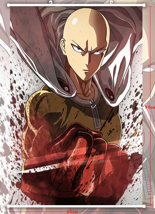 One Punch Man Saitama Wallscroll