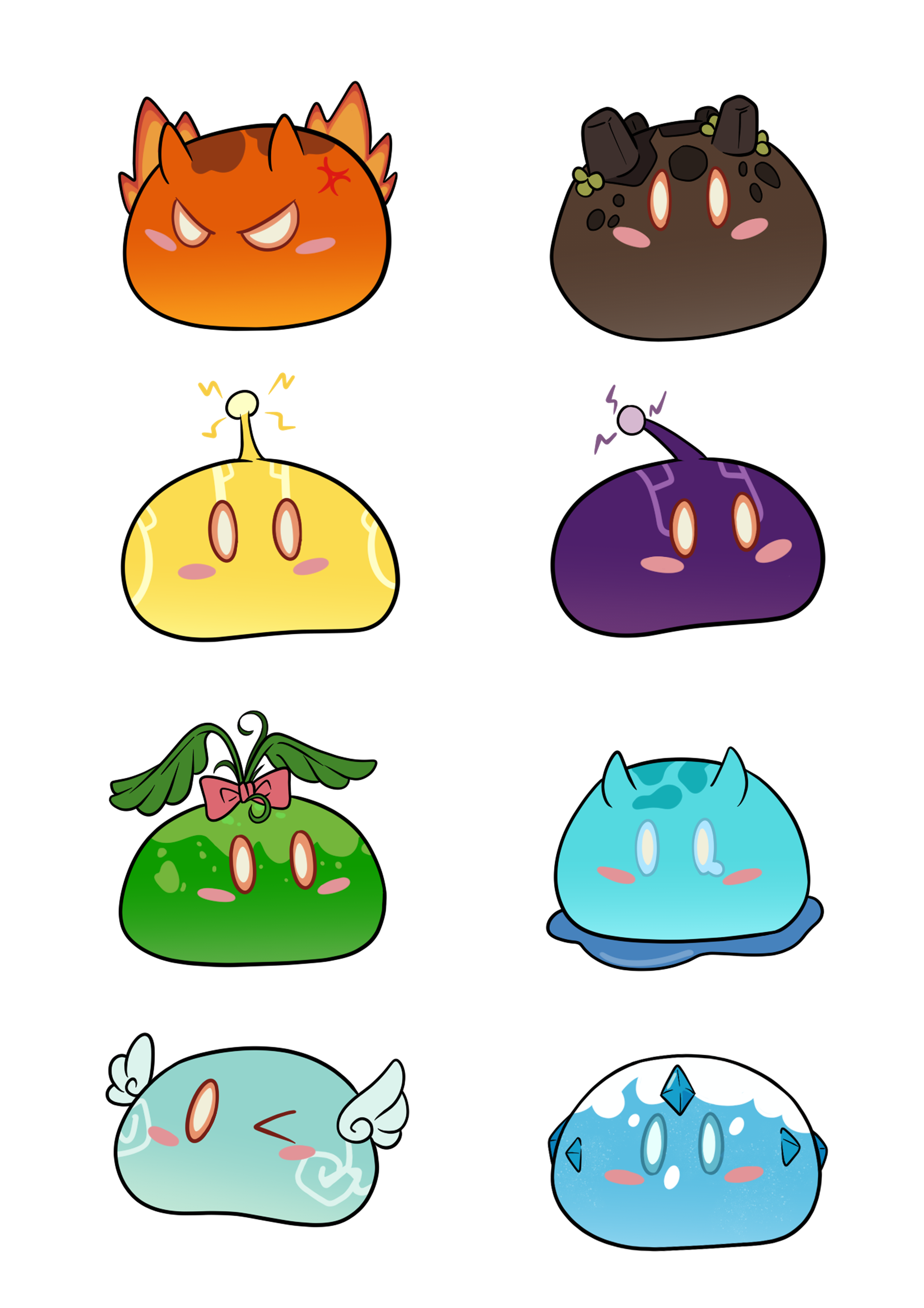 Σετ αυτοκόλλητα Genshin Impact: Slime series
