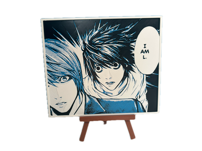 3D καδράκι + Καβαλέτο Death Note L και Kira