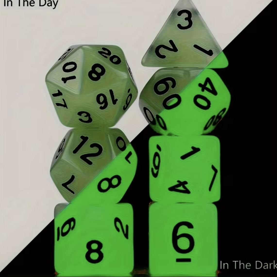 Glow in the Dark Dice Set