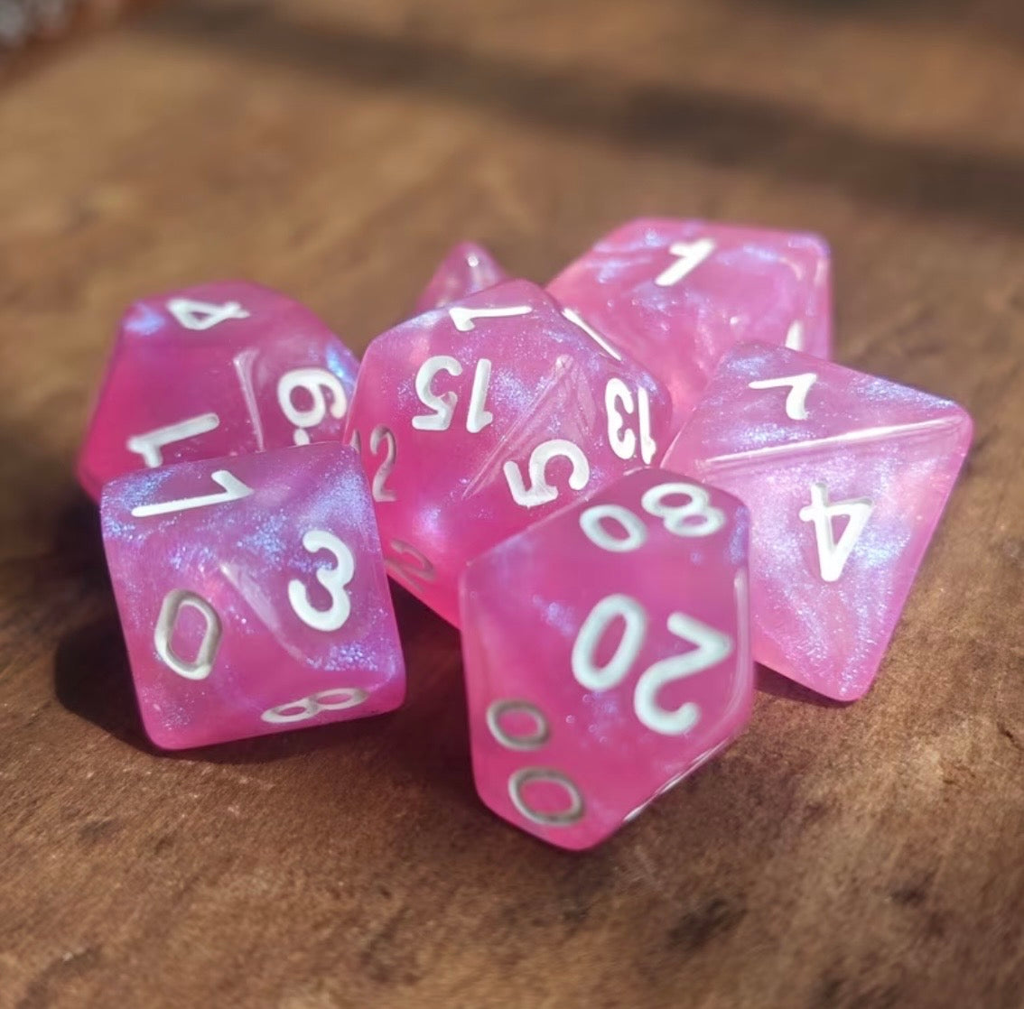 Rose Crystal Dice Set