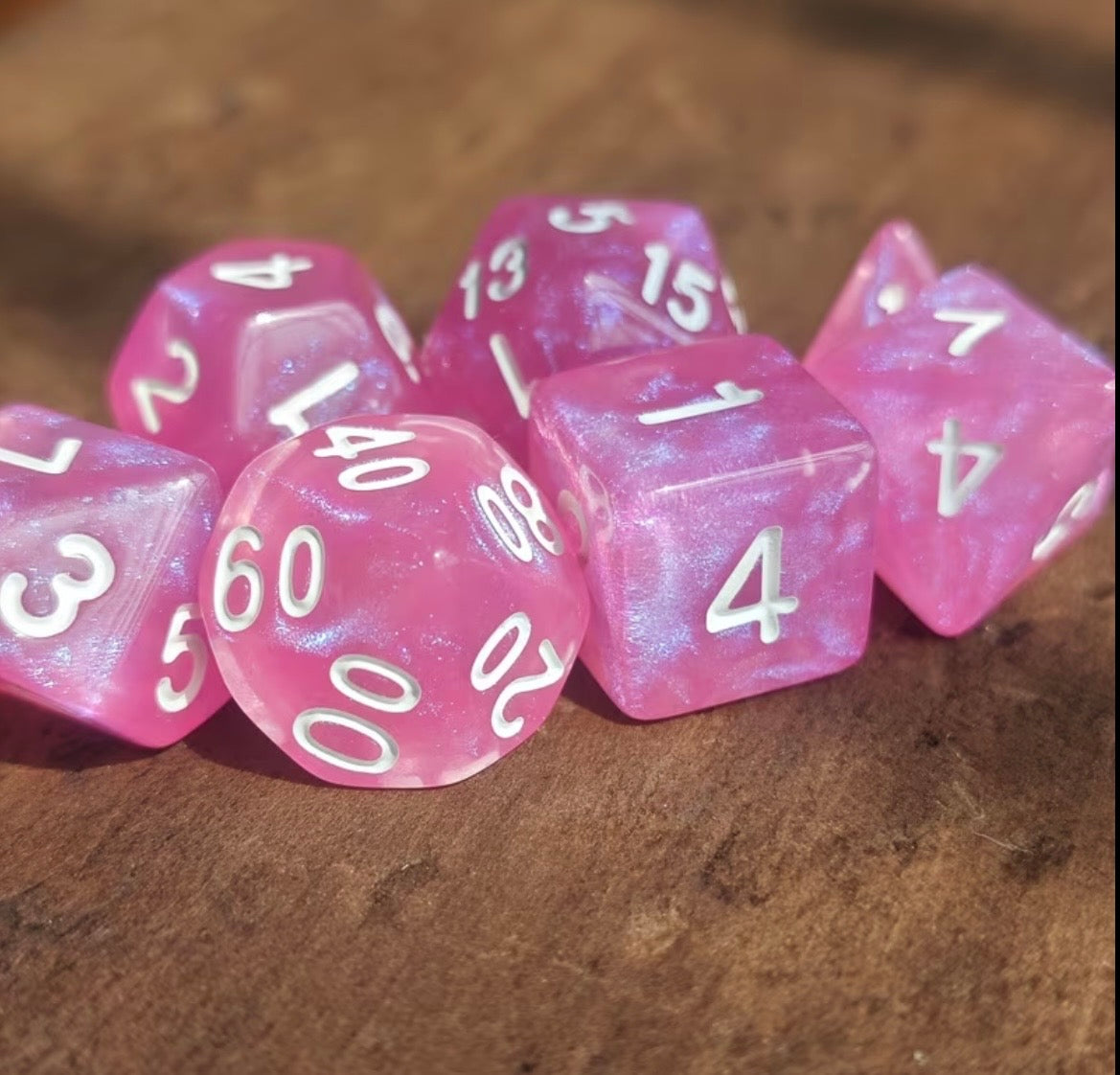Rose Crystal Dice Set