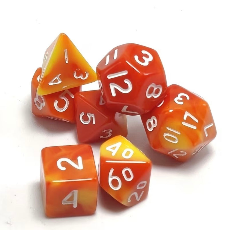 Amber Flame Dice Set Mini
