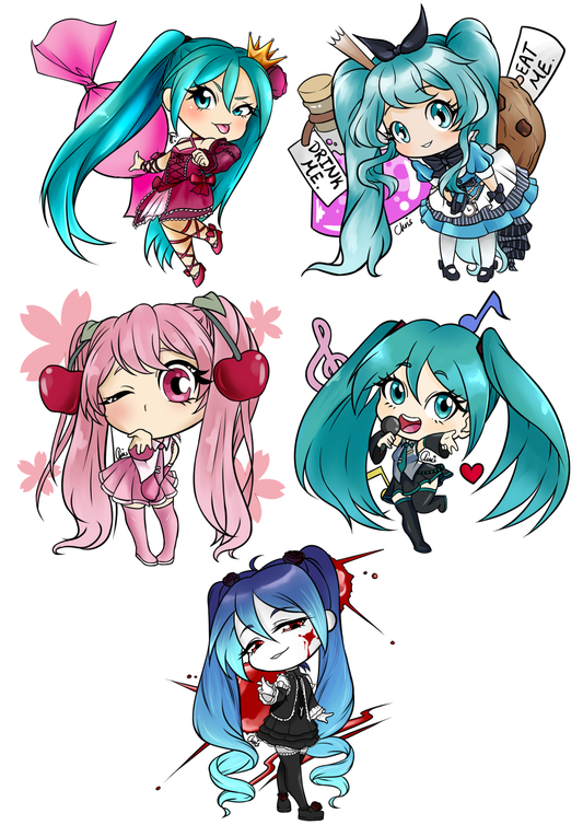 Σετ Αυτοκόλλητα Hatsune Miku