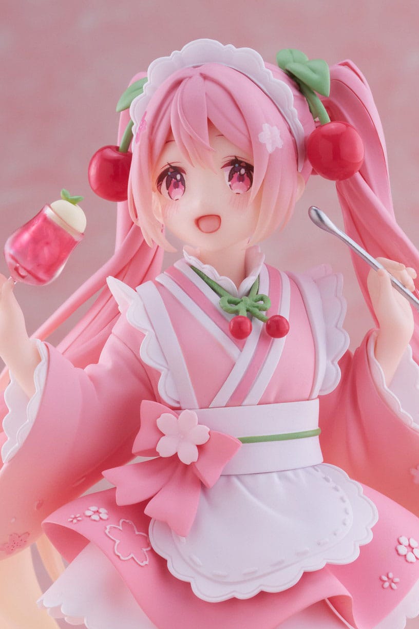 Hatsune Miku PVC Statue Newley Written Sakura Miku Japanese Cafe Ver. 18 cm