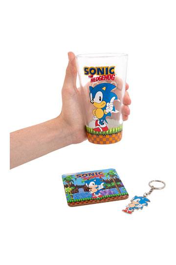 Sonic the Hedgehog Keyring, ποτήρι και σουβέρ Set Classic