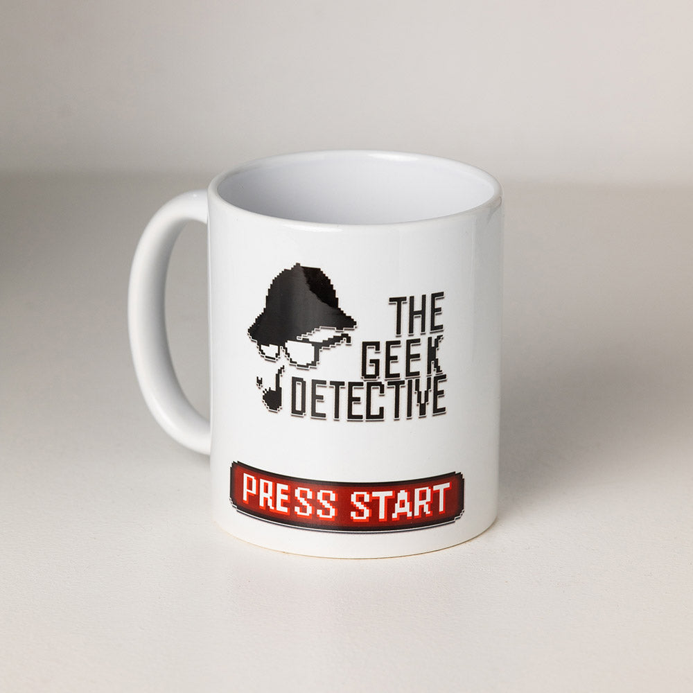 The Geek Detective Pixel Art Cat Mug