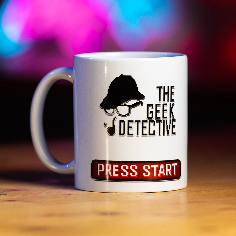 The Geek Detective Pixel Art Cat Mug