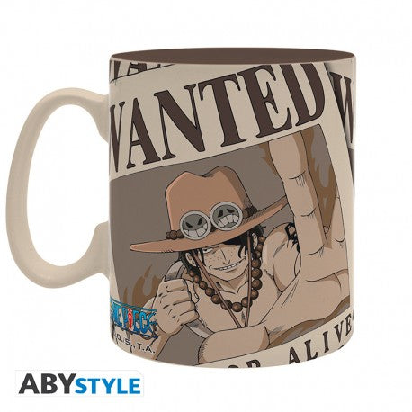 ONE PIECE - Mug - 460ml - Wanted Ace - cardboard