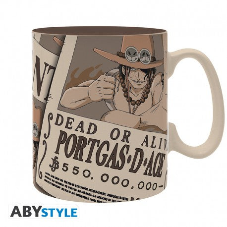 ONE PIECE - Mug - 460ml - Wanted Ace - cardboard