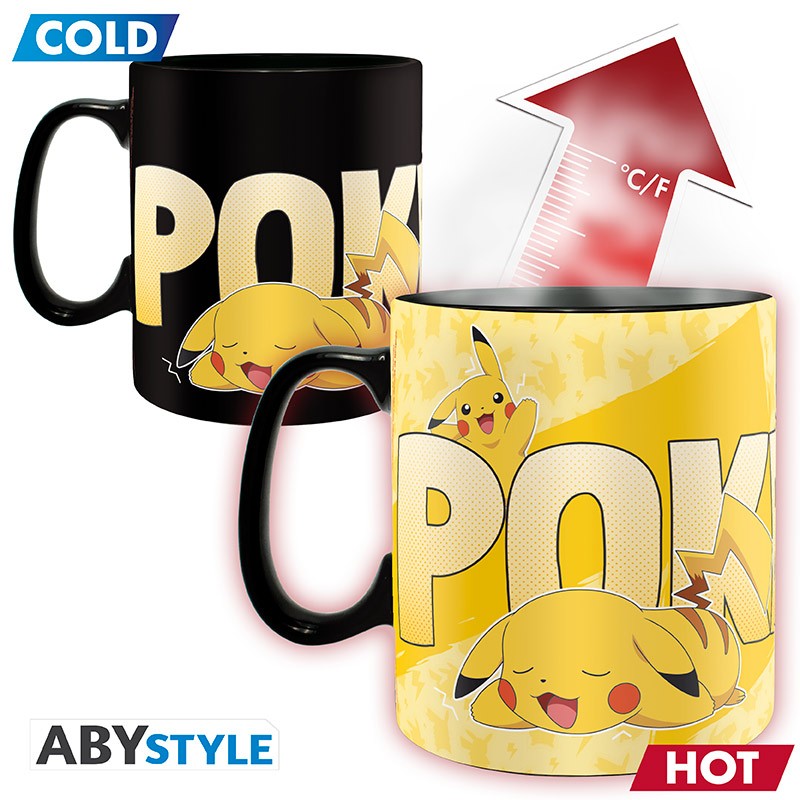 POKEMON - Pck premium Μεγάλο Ποτήρι + Κούπα αλλαγής χρώματος + σημειοματάρειο "Pikachu"