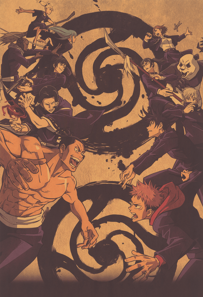 Jujutsu Kaisen αφίσα σχολή Kyoto vs σχολή Tokyo