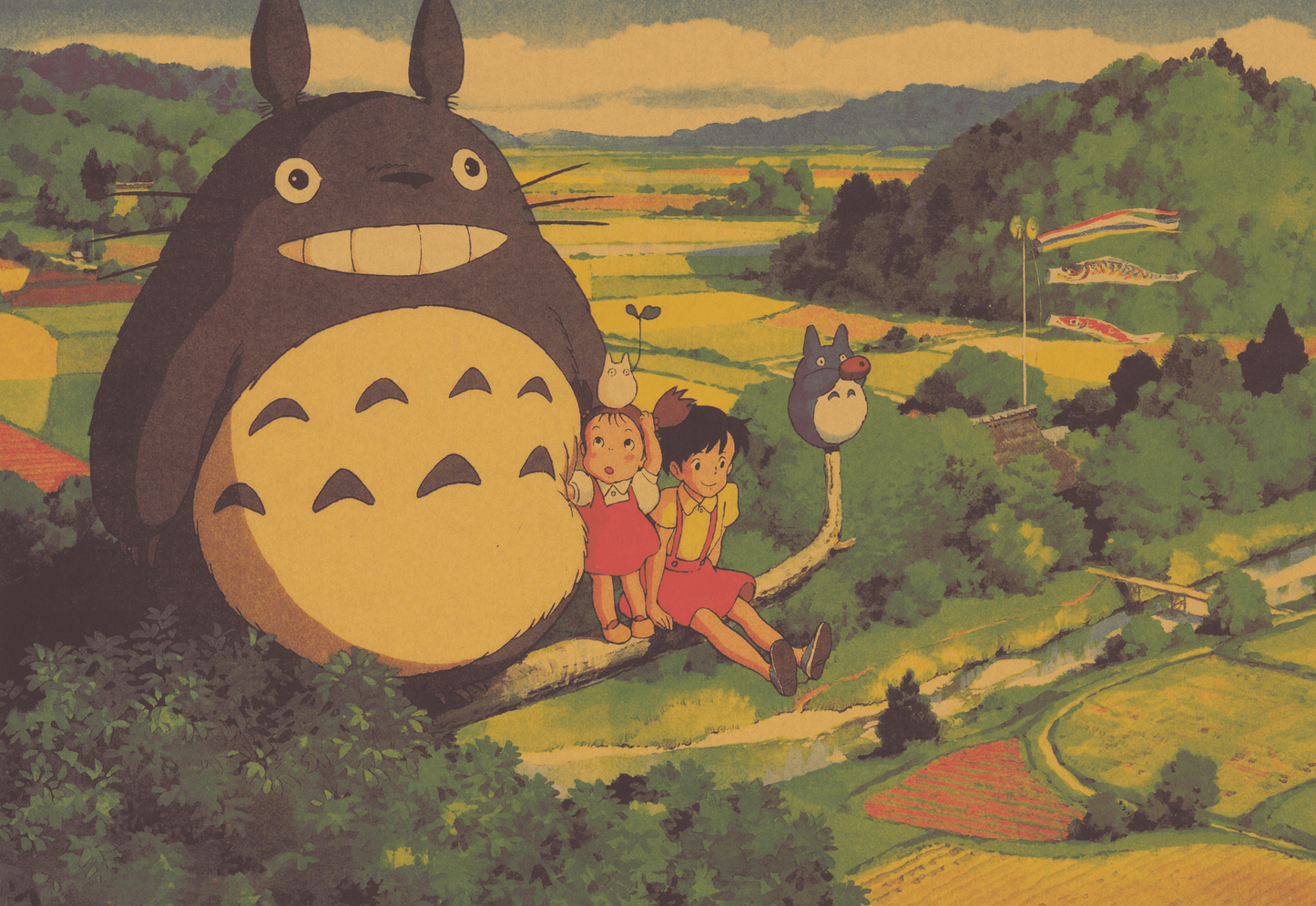 My Neighbor Totoro Poster Ο Totoro με την Satsuki Kusakabe και Mei Kusakabe