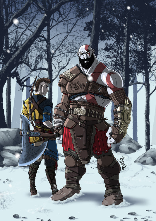 Αφίσα God of War Ragnarok - Kratos and Atreus