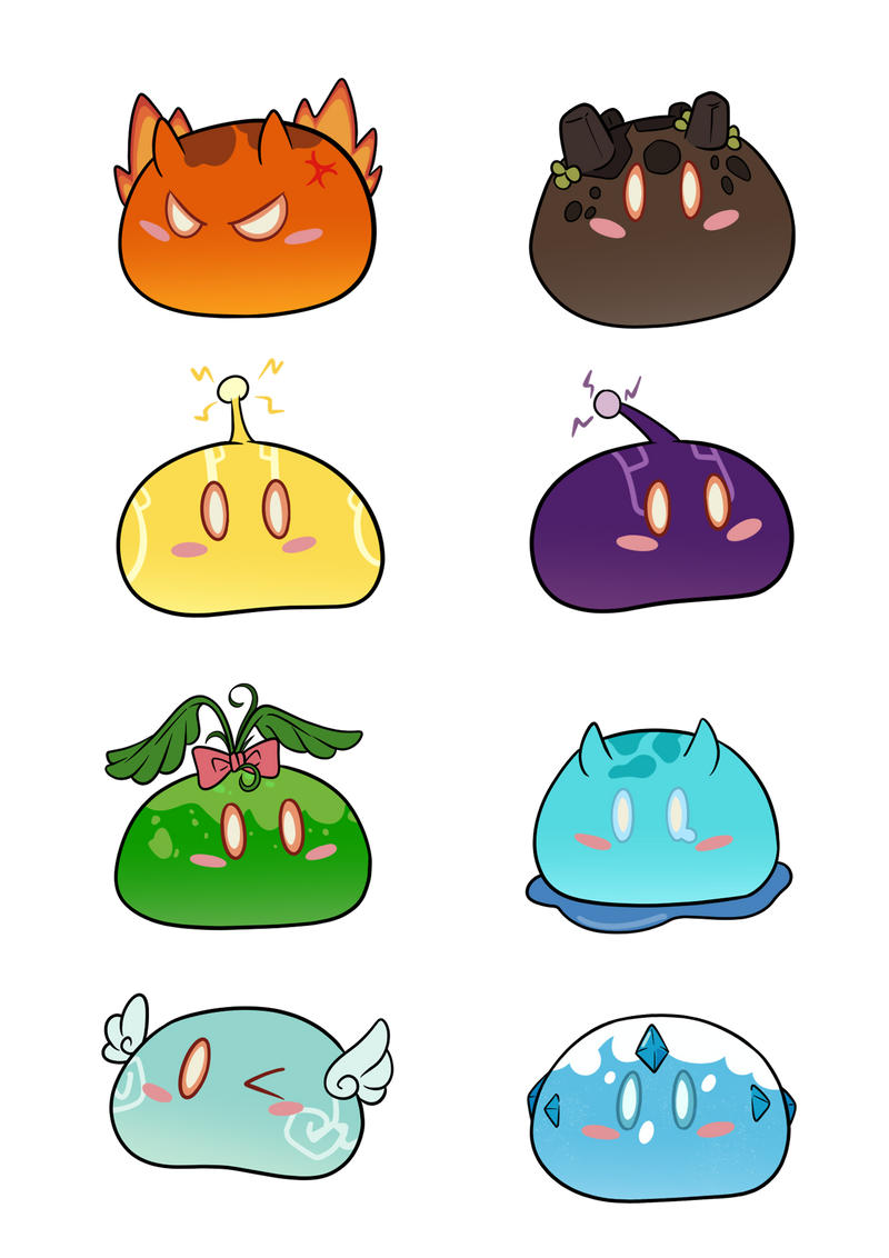 Σετ αυτοκόλλητα Genshin Impact: Slime series